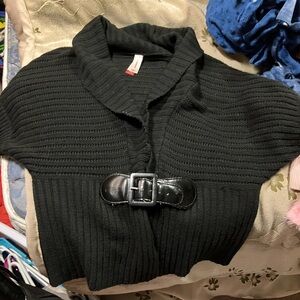 Black over sweater! Super warm short sleeve